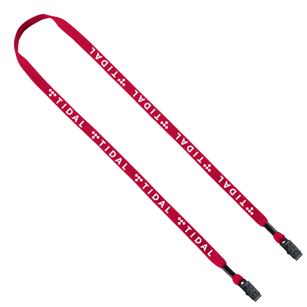 1/2" Cotton Double Bulldog Clip Lanyard 1