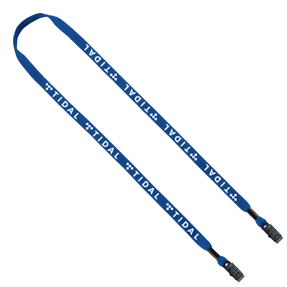 1/2" Cotton Double Bulldog Clip Lanyard 1