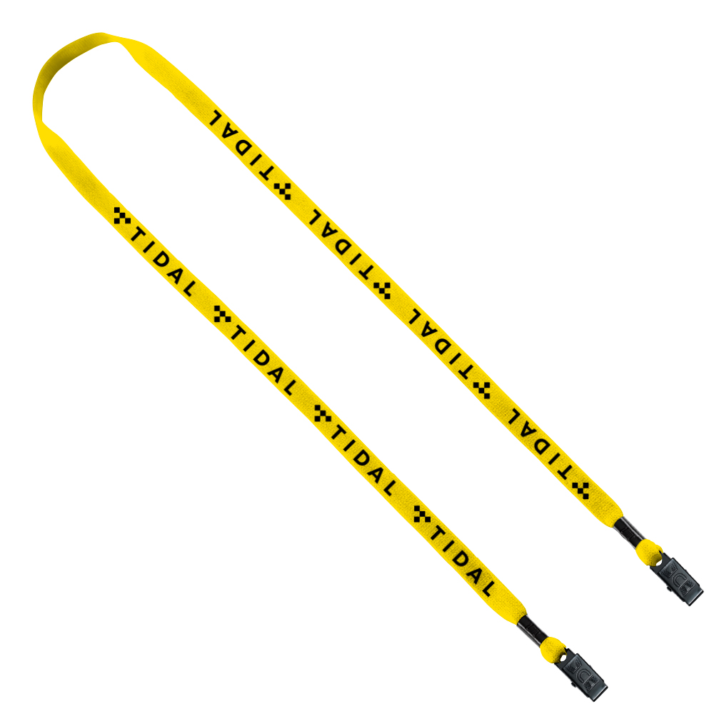 1/2" Cotton Double Bulldog Clip Lanyard 1