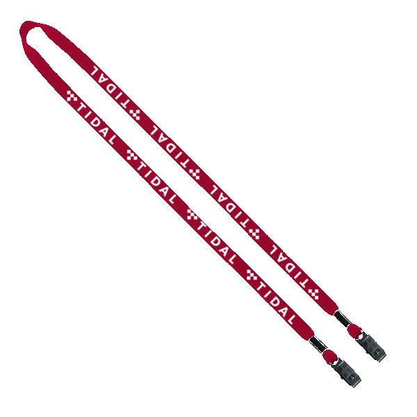 1/2" Cotton Double Bulldog Clip Lanyard 1