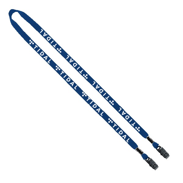 1/2" Cotton Double Bulldog Clip Lanyard 1