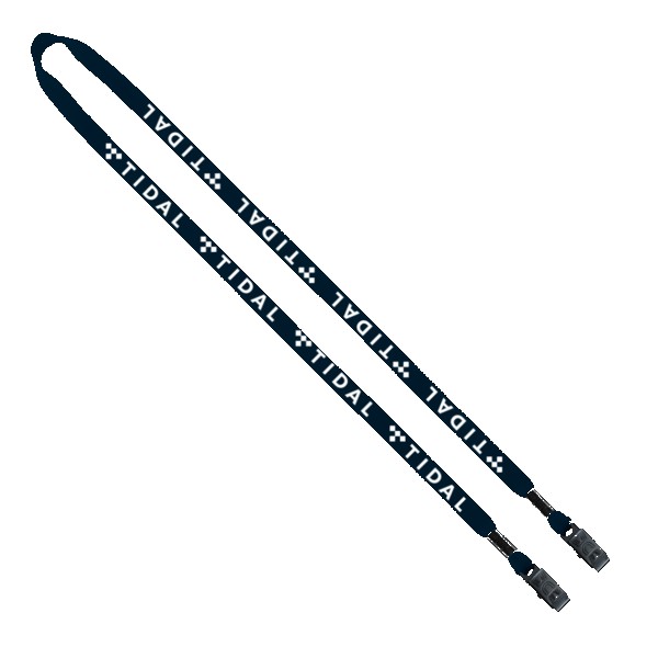 1/2" Cotton Double Bulldog Clip Lanyard 1