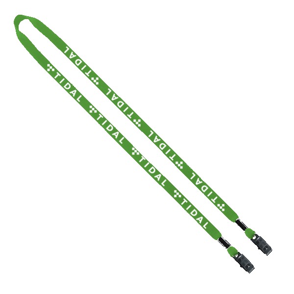 1/2" Cotton Double Bulldog Clip Lanyard 1