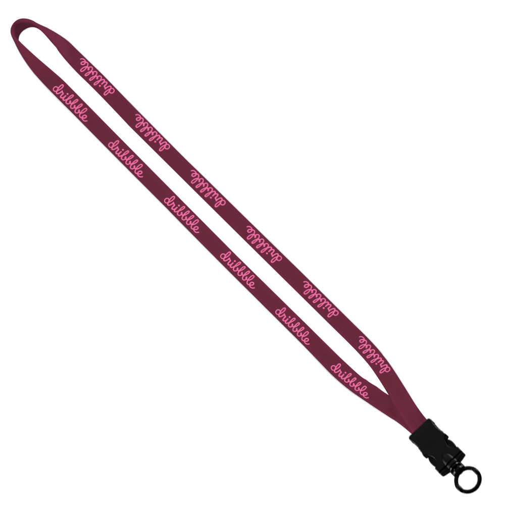 1/2" Cotton Lanyard with Plastic Snap-Buckle Release & O-Ring 1