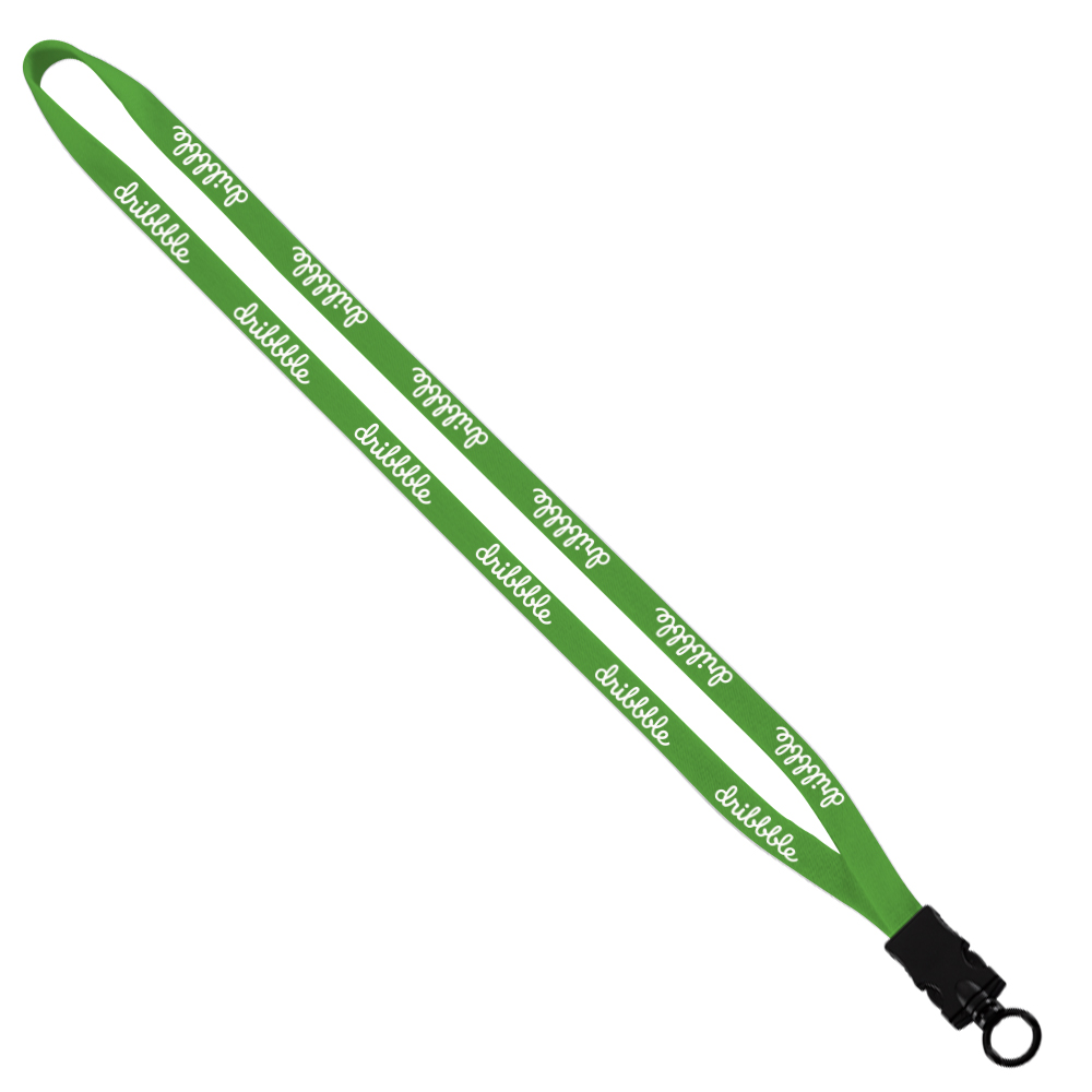 1/2" Cotton Lanyard with Plastic Snap-Buckle Release & O-Ring 1