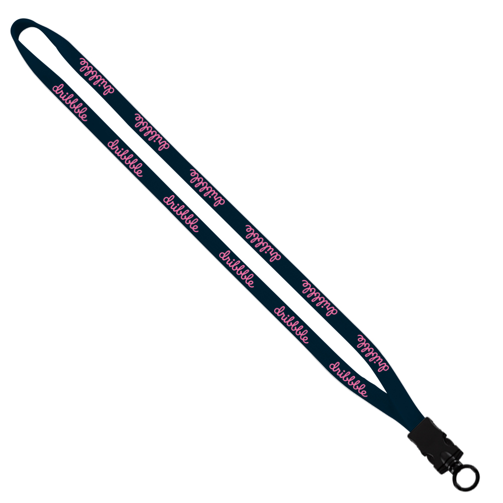 1/2" Cotton Lanyard with Plastic Snap-Buckle Release & O-Ring 1