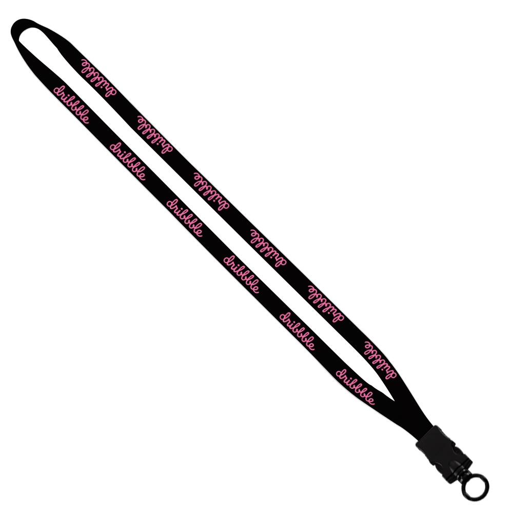 1/2" Cotton Lanyard with Plastic Snap-Buckle Release & O-Ring 1