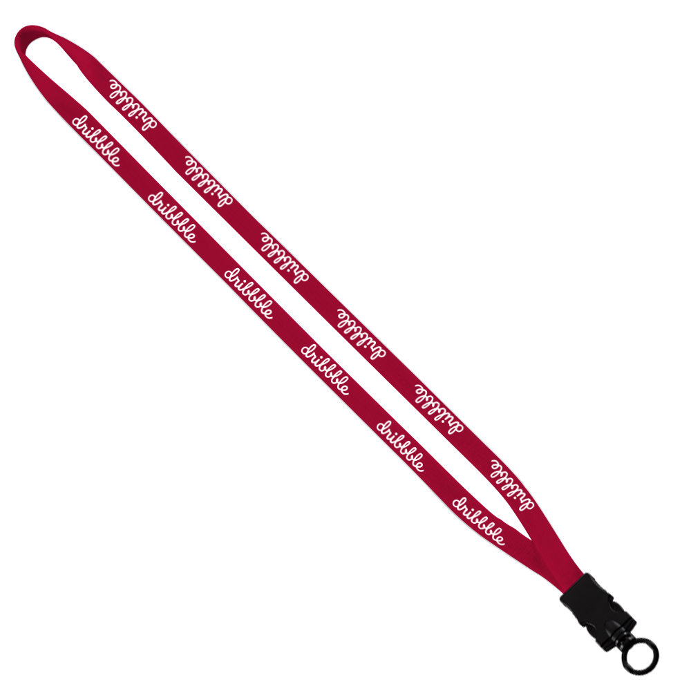 1/2" Cotton Lanyard with Plastic Snap-Buckle Release & O-Ring 1