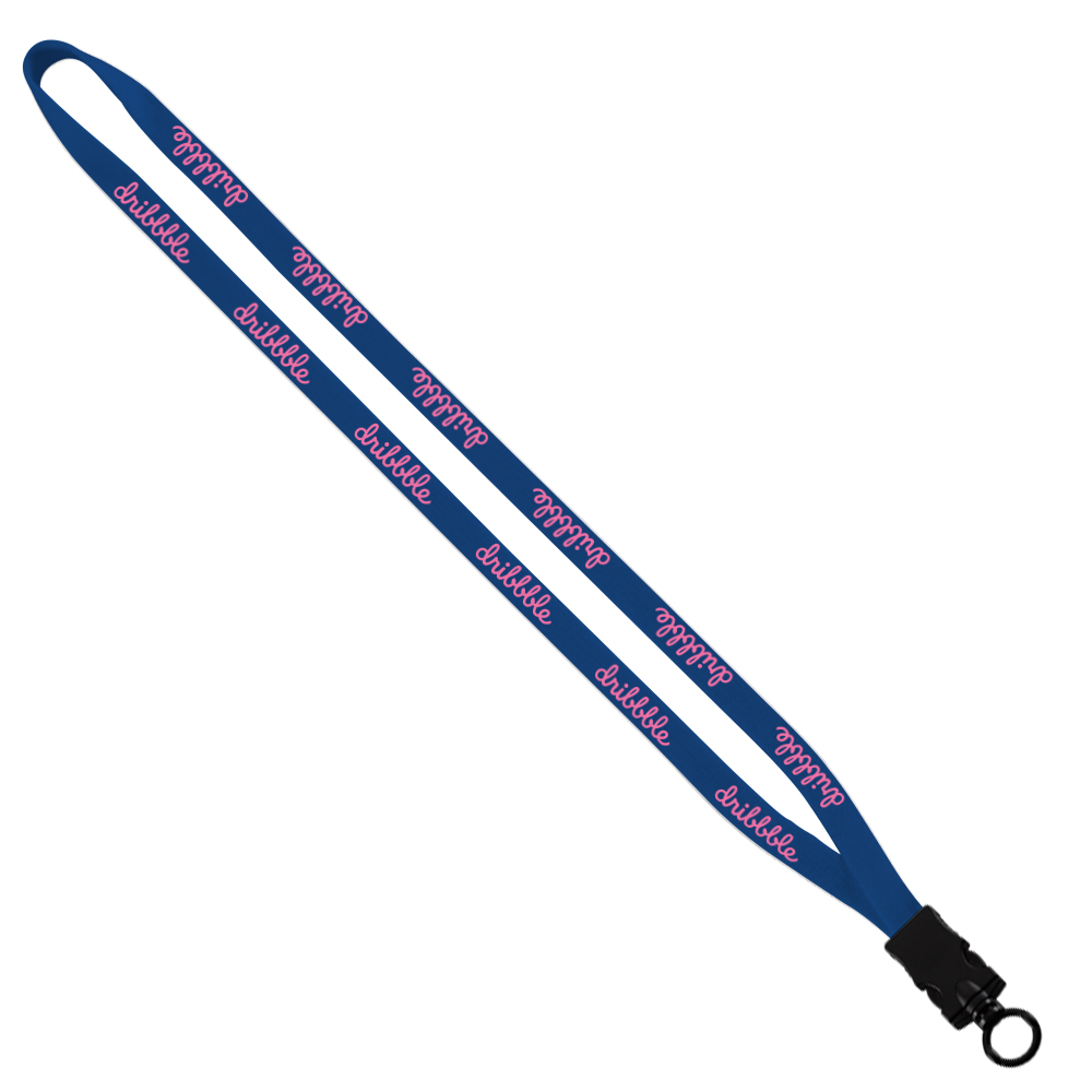 1/2" Cotton Lanyard with Plastic Snap-Buckle Release & O-Ring 1