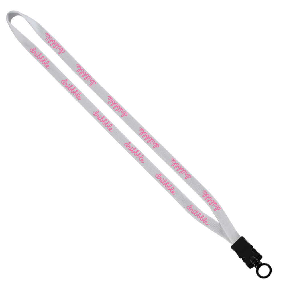 1/2" Cotton Lanyard with Plastic Snap-Buckle Release & O-Ring 1