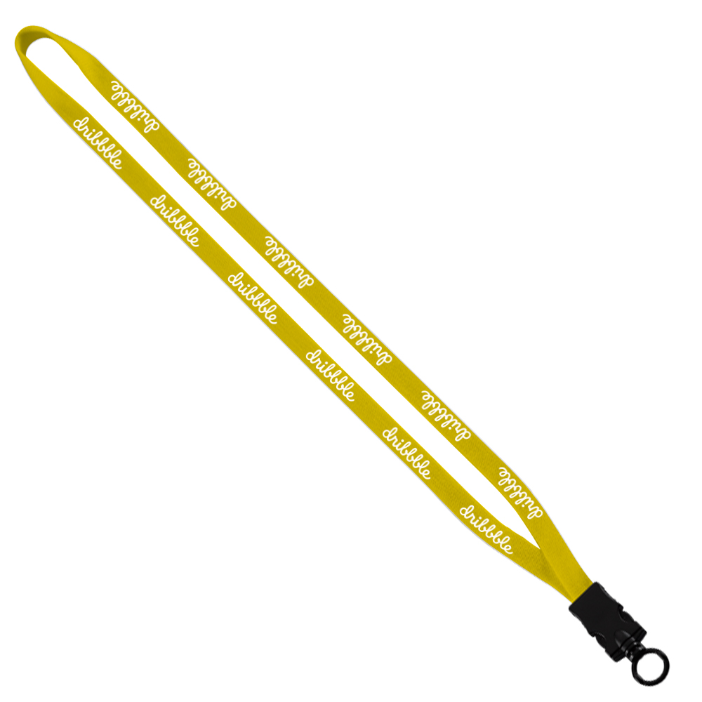 1/2" Cotton Lanyard with Plastic Snap-Buckle Release & O-Ring 1