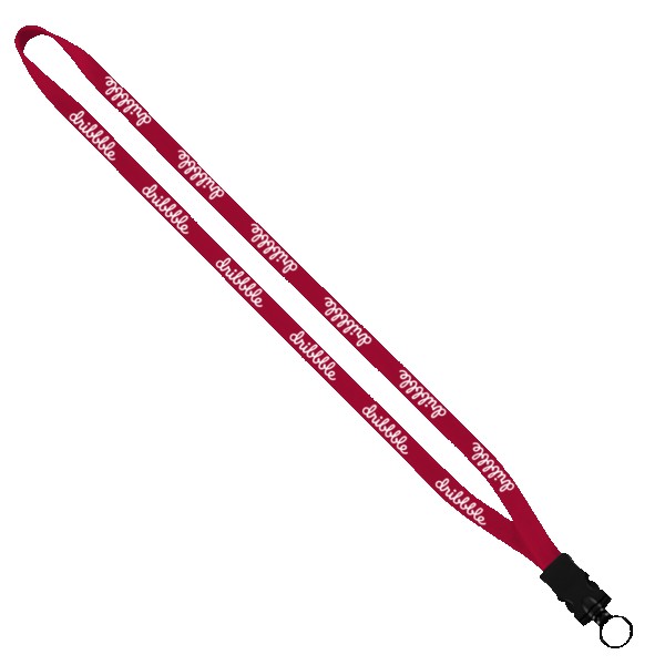 1/2" Cotton Lanyard with Plastic Snap-Buckle Release & O-Ring 1