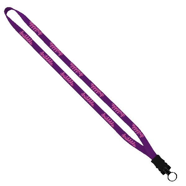 1/2" Cotton Lanyard with Plastic Snap-Buckle Release & O-Ring 1