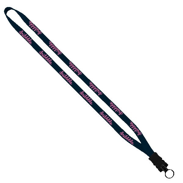 1/2" Cotton Lanyard with Plastic Snap-Buckle Release & O-Ring 1