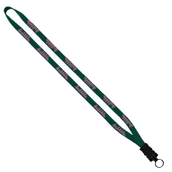 1/2" Cotton Lanyard with Plastic Snap-Buckle Release & O-Ring 1