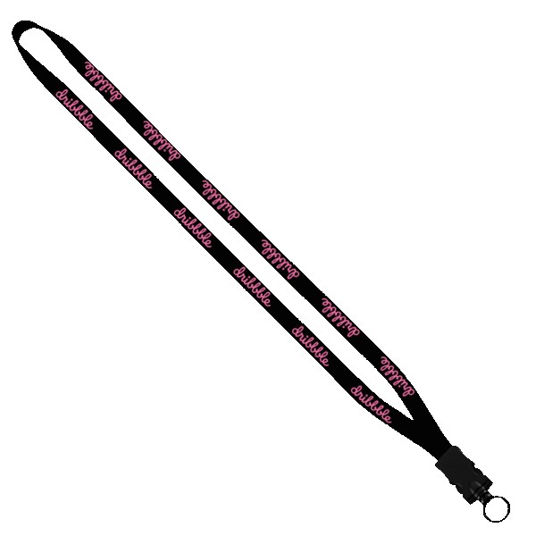 1/2" Cotton Lanyard with Plastic Snap-Buckle Release & O-Ring 1