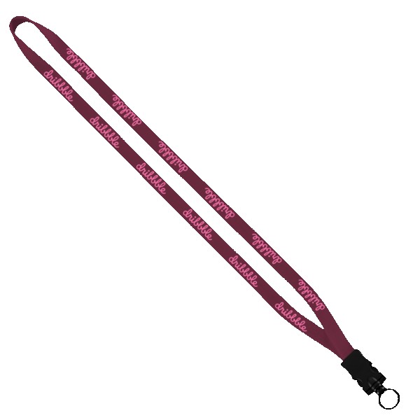 1/2" Cotton Lanyard with Plastic Snap-Buckle Release & O-Ring 1