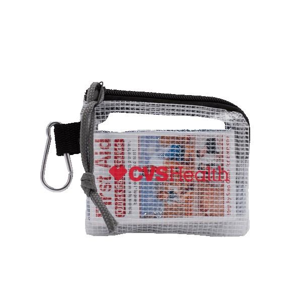 First Aid Kit in a Zippered Clear Nylon Bag 1