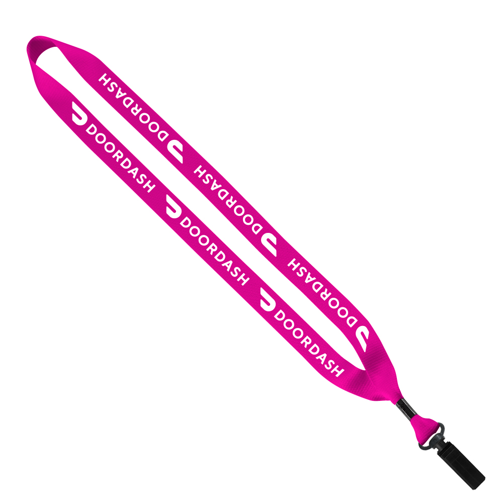 3/4" Polyester Lanyard with Bulldog Clip 1