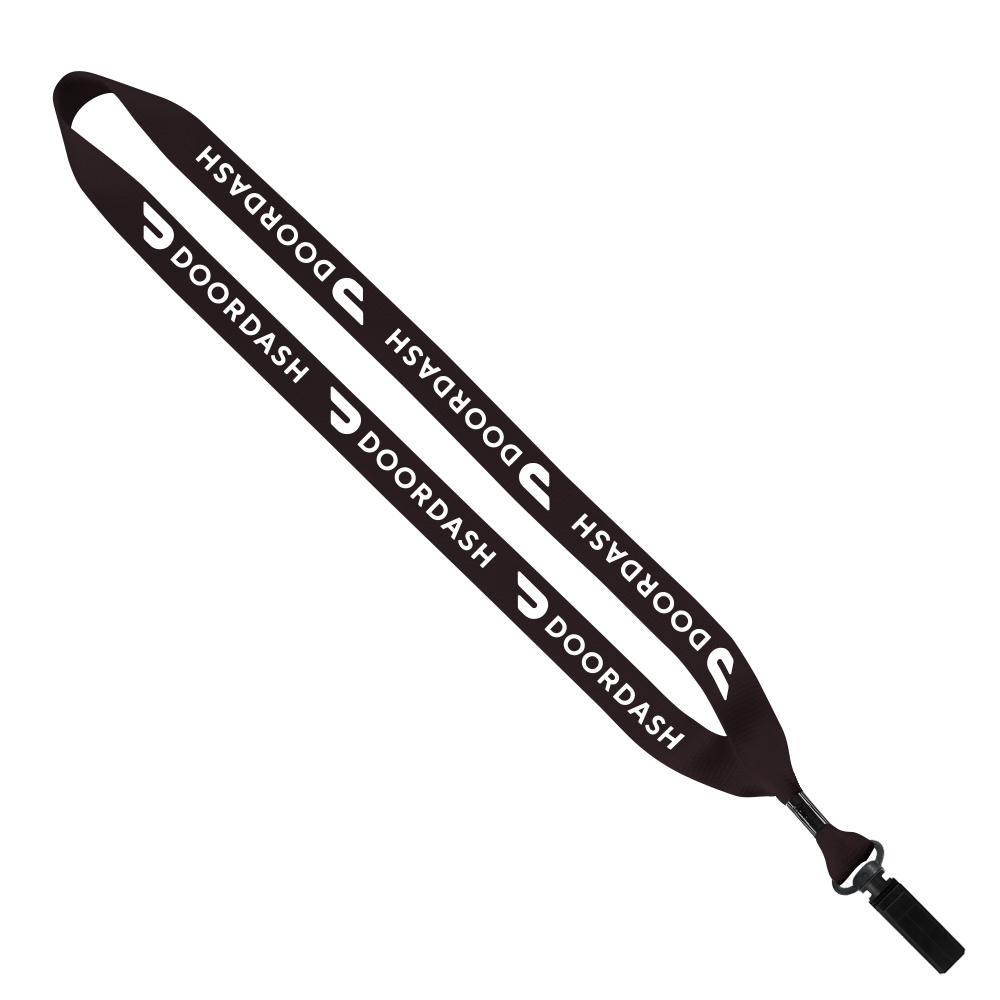 3/4" Polyester Lanyard with Bulldog Clip 1