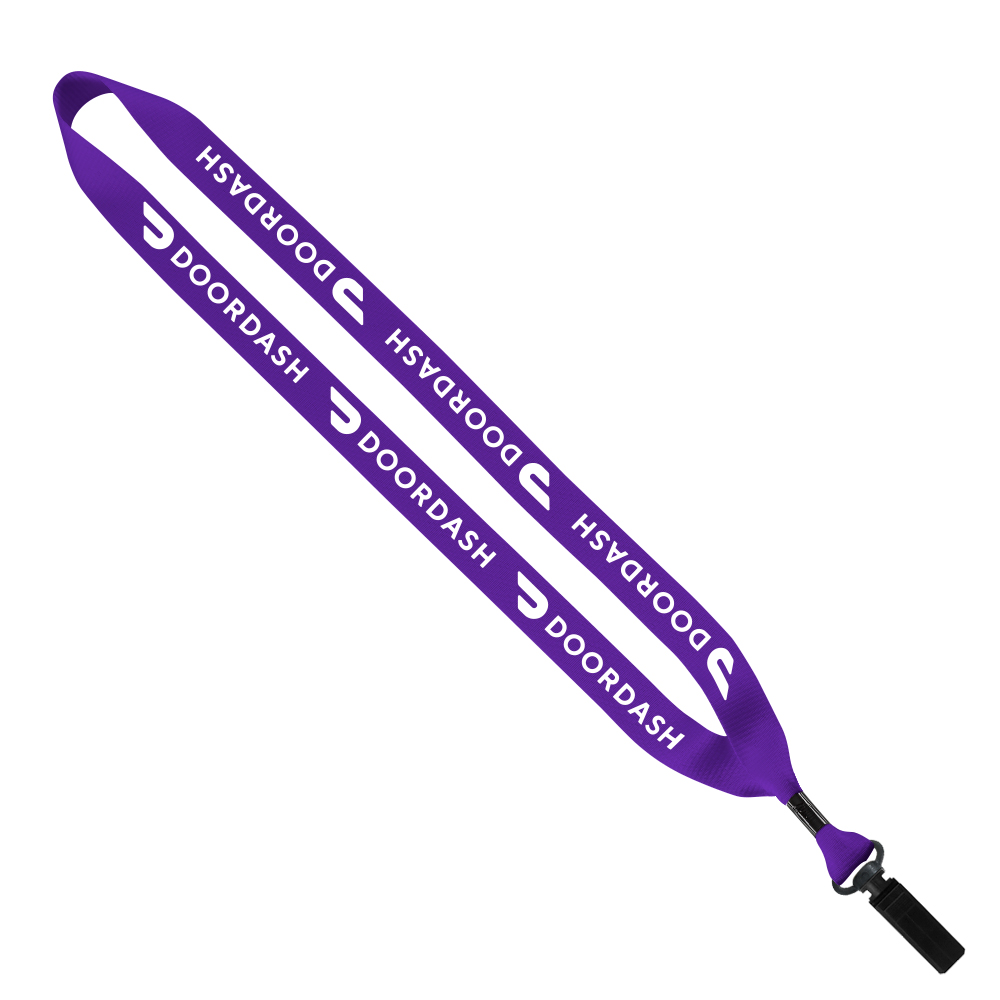 3/4" Polyester Lanyard with Bulldog Clip 1
