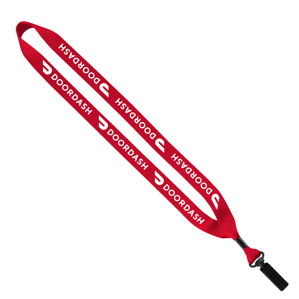 3/4" Polyester Lanyard with Bulldog Clip 1