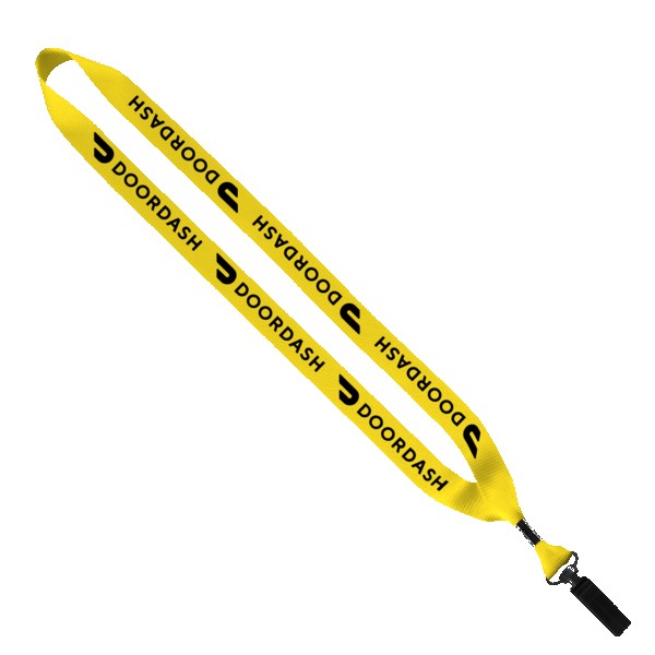 3/4" Polyester Lanyard with Bulldog Clip 1