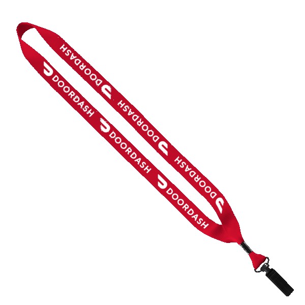 3/4" Polyester Lanyard with Bulldog Clip 1