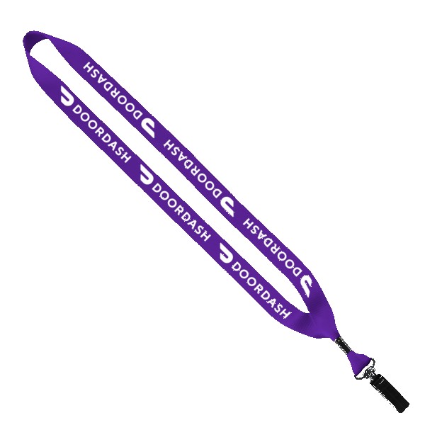 3/4" Polyester Lanyard with Bulldog Clip 1