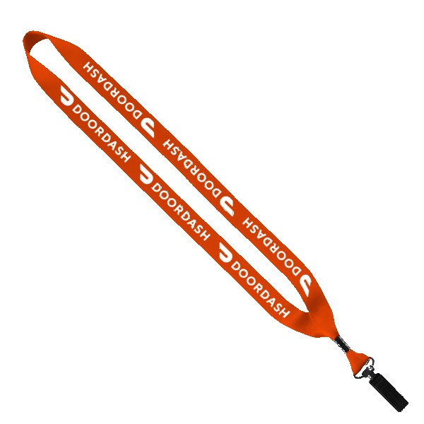 3/4" Polyester Lanyard with Bulldog Clip 1