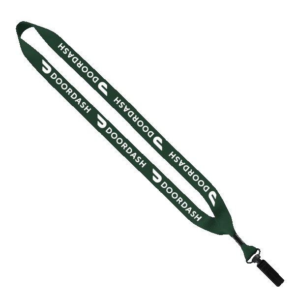 3/4" Polyester Lanyard with Bulldog Clip 1