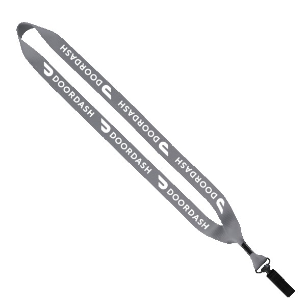 3/4" Polyester Lanyard with Bulldog Clip 1