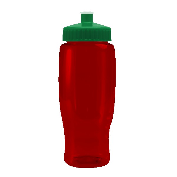 Pedal Pusher 27oz Recycled Transparent Contour Bottle w/Push-Pull Lid 1