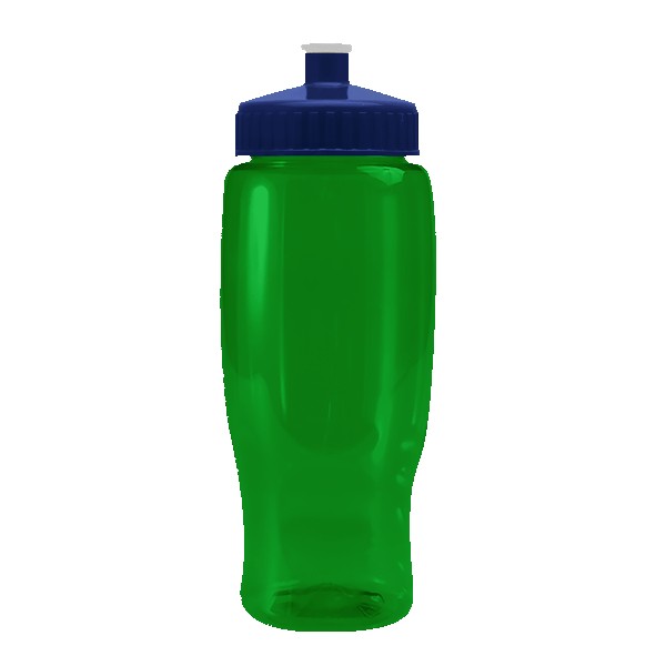 Pedal Pusher 27oz Recycled Transparent Contour Bottle w/Push-Pull Lid 1