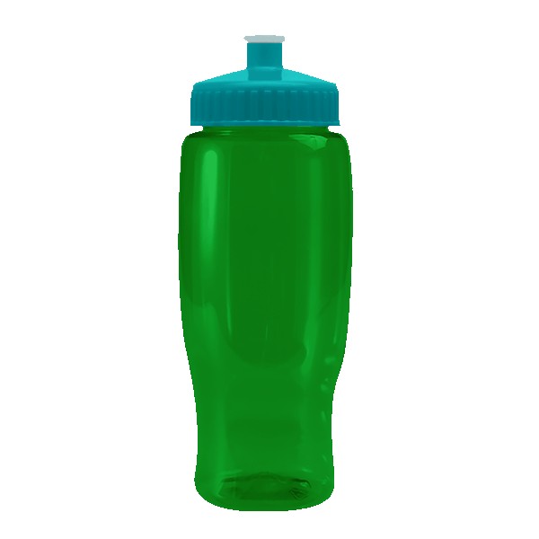 Pedal Pusher 27oz Recycled Transparent Contour Bottle w/Push-Pull Lid 1