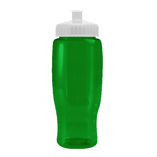 Pedal Pusher 27oz Recycled Transparent Contour Bottle w/Push-Pull Lid 1