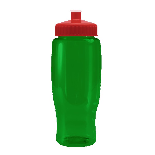 Pedal Pusher 27oz Recycled Transparent Contour Bottle w/Push-Pull Lid 1