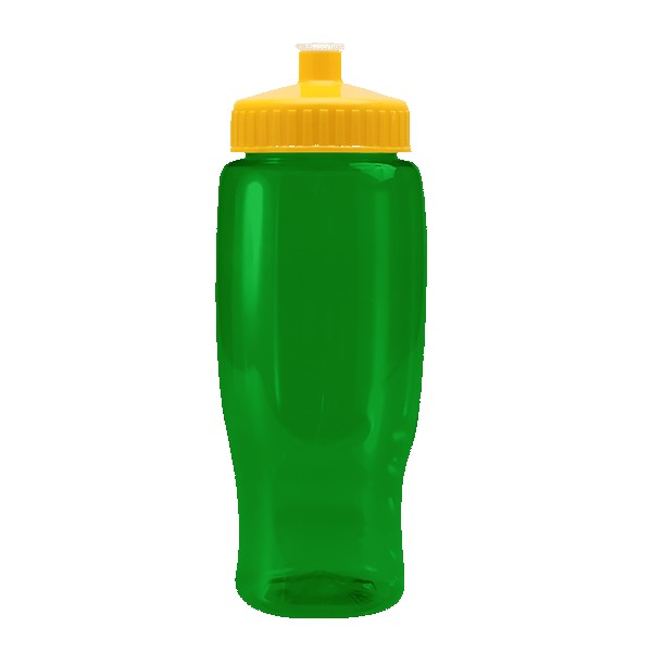 Pedal Pusher 27oz Recycled Transparent Contour Bottle w/Push-Pull Lid 1