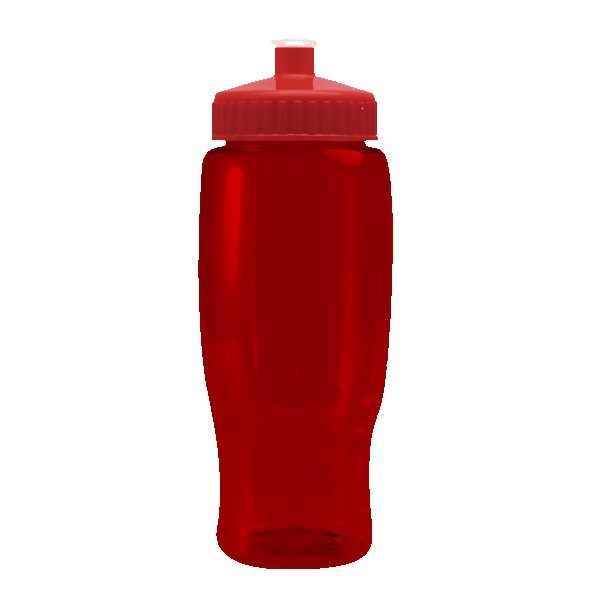 Pedal Pusher 27oz Recycled Transparent Contour Bottle w/Push-Pull Lid 1