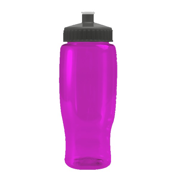 Pedal Pusher 27oz Recycled Transparent Contour Bottle w/Push-Pull Lid 1