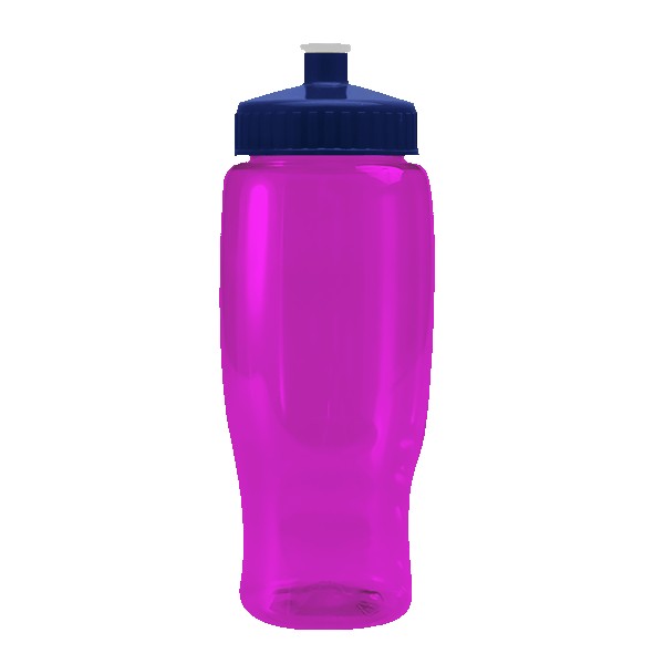 Pedal Pusher 27oz Recycled Transparent Contour Bottle w/Push-Pull Lid 1