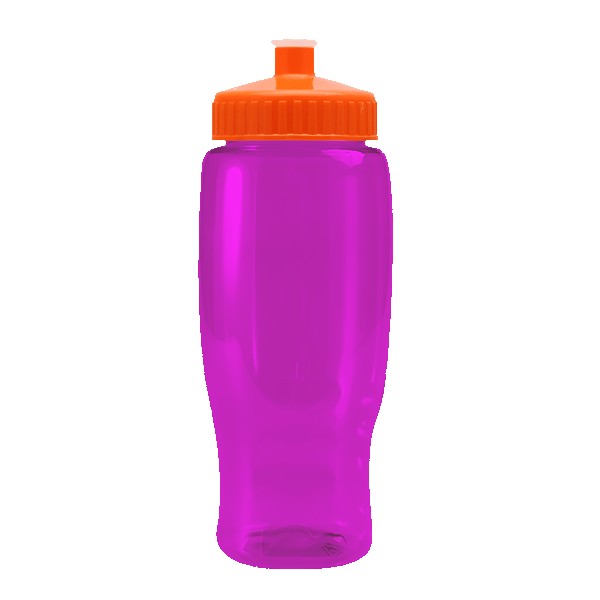 Pedal Pusher 27oz Recycled Transparent Contour Bottle w/Push-Pull Lid 1