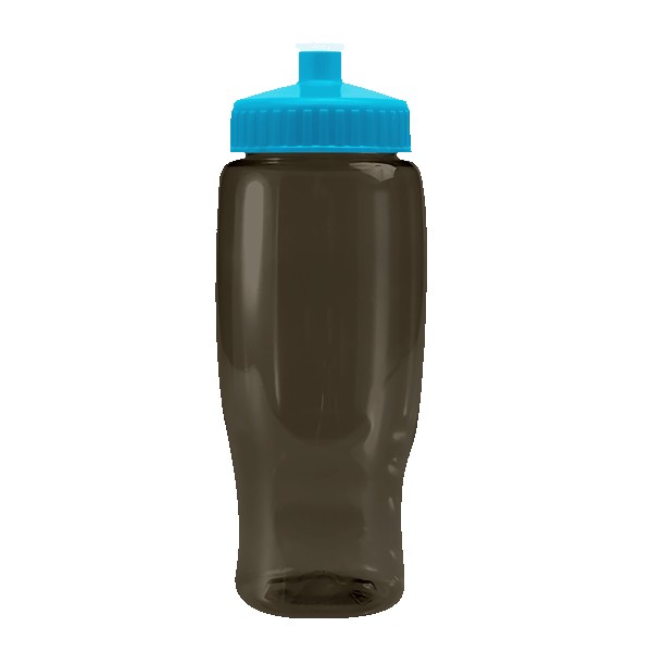 Pedal Pusher 27oz Recycled Transparent Contour Bottle w/Push-Pull Lid 1