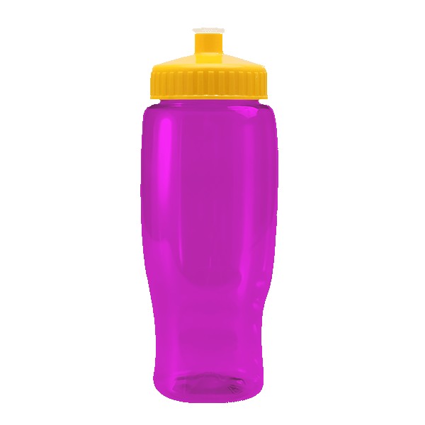 Pedal Pusher 27oz Recycled Transparent Contour Bottle w/Push-Pull Lid 1