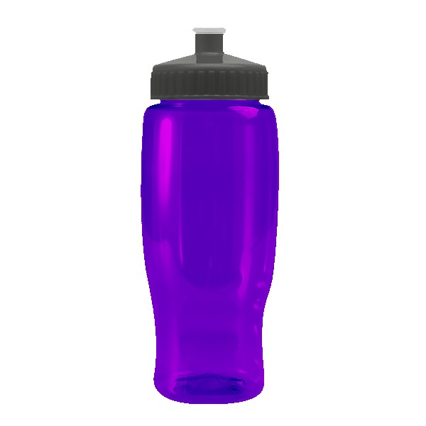 Pedal Pusher 27oz Recycled Transparent Contour Bottle w/Push-Pull Lid 1