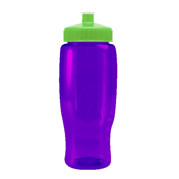 Pedal Pusher 27oz Recycled Transparent Contour Bottle w/Push-Pull Lid 1