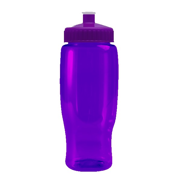 Pedal Pusher 27oz Recycled Transparent Contour Bottle w/Push-Pull Lid 1