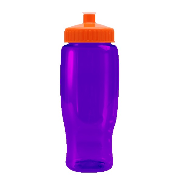 Pedal Pusher 27oz Recycled Transparent Contour Bottle w/Push-Pull Lid 1