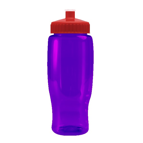 Pedal Pusher 27oz Recycled Transparent Contour Bottle w/Push-Pull Lid 1