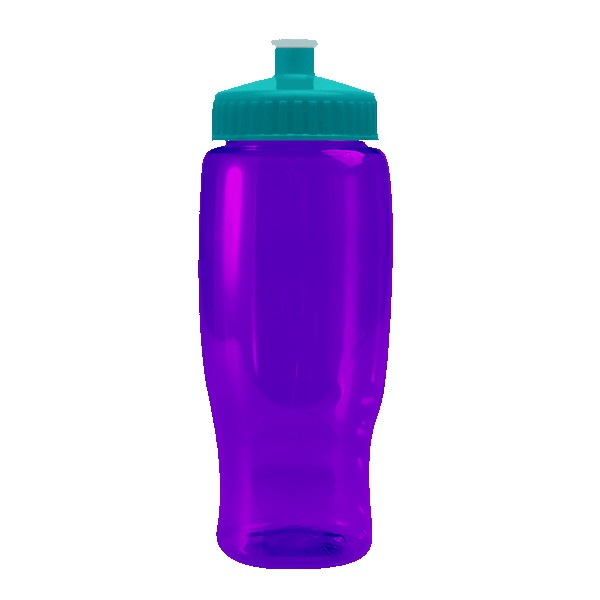 Pedal Pusher 27oz Recycled Transparent Contour Bottle w/Push-Pull Lid 1